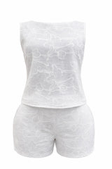 Set Estampado Floreado Blanco