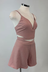 Set Rosa de short con top