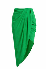 Falda Midi Satinada Verde