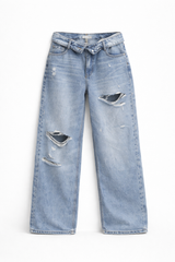 Pantalon Pretina Doblada Denim