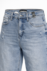 Pantalon Medium Denim Straight Fit con Dobles