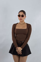 Falda Plisada Con Cinto Negra