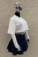 Pantiblusa Tshirt Encaje Blanco