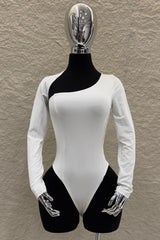 Pantiblusa Asimetrica Manga Larga Blanco
