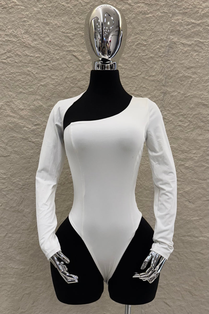 Pantiblusa Asimetrica Manga Larga Blanco