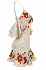 Vestido De Encaje De Flores