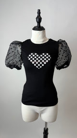 Blusa Corazon de Lentejuela Negra