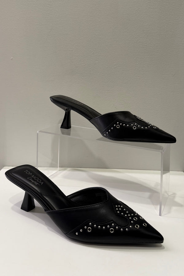 Zapatilla Stiletto Western Negra