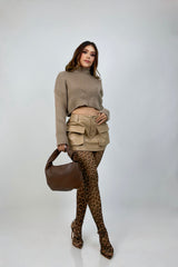 Sweater Corto Cuello Alto Beige