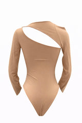 Pantiblusa Asimetrica Manga Larga Beige