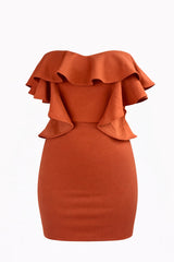 Vestido Corto strapple y Rufles