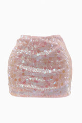 Falda Corta Lentejuela Rosa