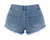 Short Rhinestone Denim