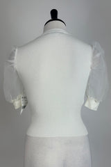 Blusa Blanca Con Mangas Bombachas