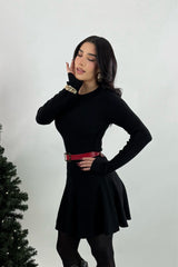Vestido Sweater Manga Larga Negro