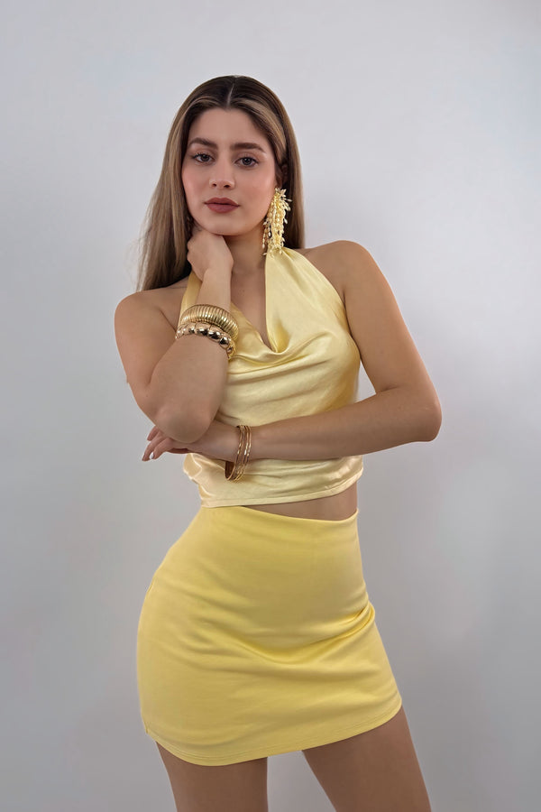 Falda Corta Basic Amarilla