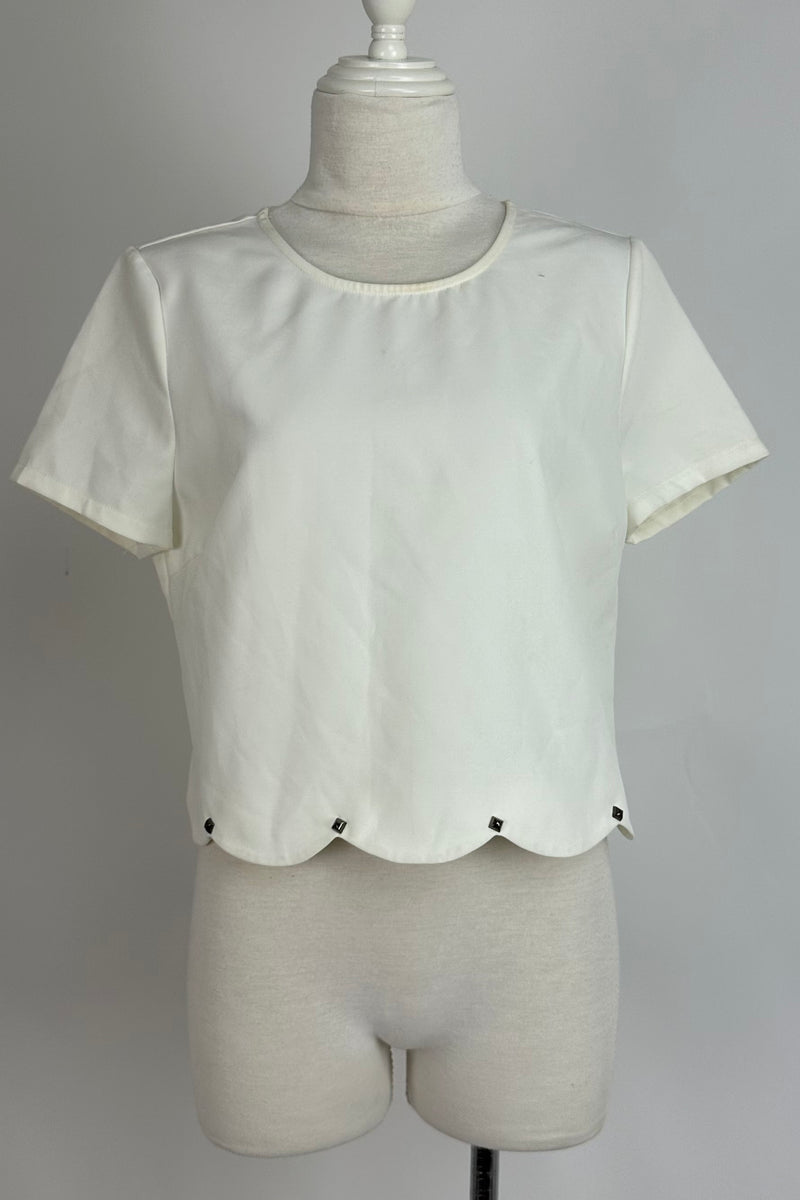 Blusa Blanca Con Estoperoles