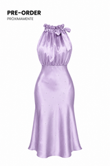 Vestido Cuello Ruffle Rosa
