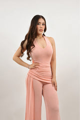 Romper Halter App de Falda Rosa