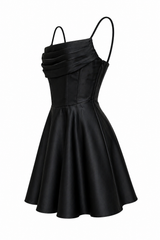 Vestido Corset Satinado Negro