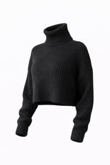 Sweater Oversize Cuello Tortuga Negro