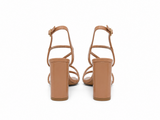 Zapatilla Tiras Rhinestone Camel