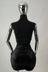 Crop Top Lentejuela Negro