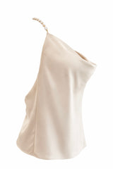 Top Halter Satinado Champagne