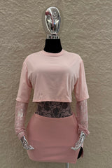 Pantiblusa Tshirt Encaje Rosa