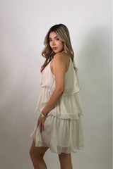 Vestido Halter de Olanes Beige