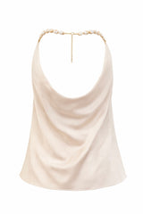 Top Halter Satinado Champagne