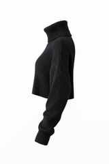Sweater Oversize Cuello Tortuga Negro