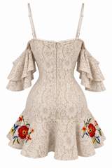 Vestido De Encaje De Flores