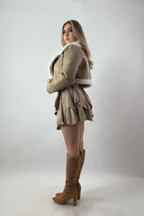 Jacket Vinipiel Fox Fur Caqui