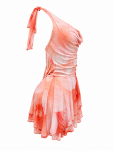 Vestido Mesh Escotado Naranja