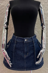 Falda Corta Dark Denim