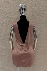 Vestido Corto Satinado Rosa