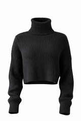 Sweater Oversize Cuello Tortuga Negro