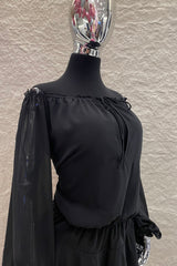 Vestido Suelto Manga Larga Negro