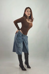 Biker Asimetrico Denim