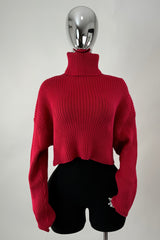 Sweater Oversize Cuello Tortuga Rojo