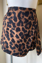 Short Falda Corta Camel Leopard