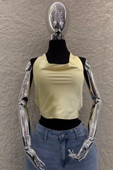 Top Halter Satin Amarillo