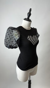Blusa Corazon de Lentejuela Negra