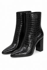 Botin Textura Charol Negro