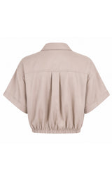 Camisa Crop Beige