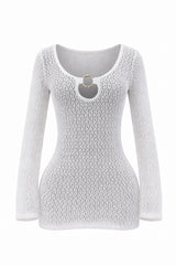 Vestido Corto Crochet Blanco