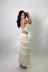 Set Top y Falda Olanes Beige