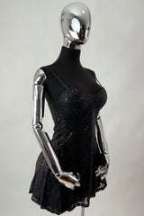 Vestido Corto Lentejuela Negro