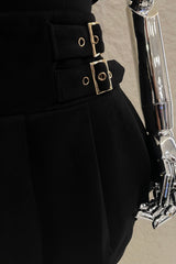 Set Top y Falda Velvet Negro